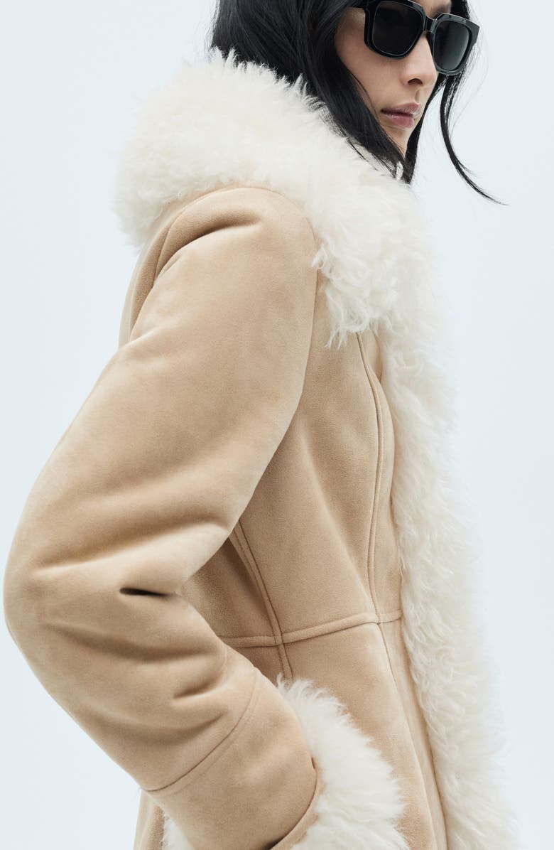 MANGO Faux Shearling Coat, Alternate, color, 