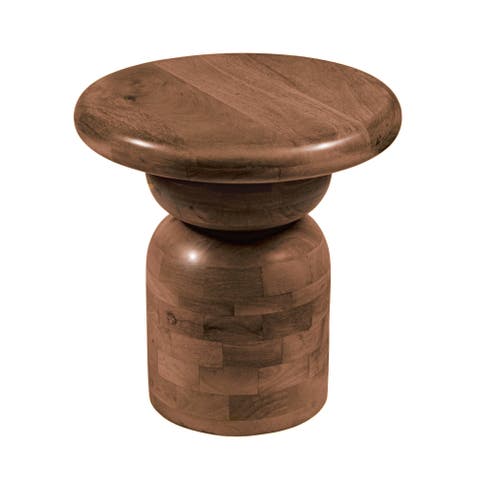 Accent Table With Stacked End Grain Base