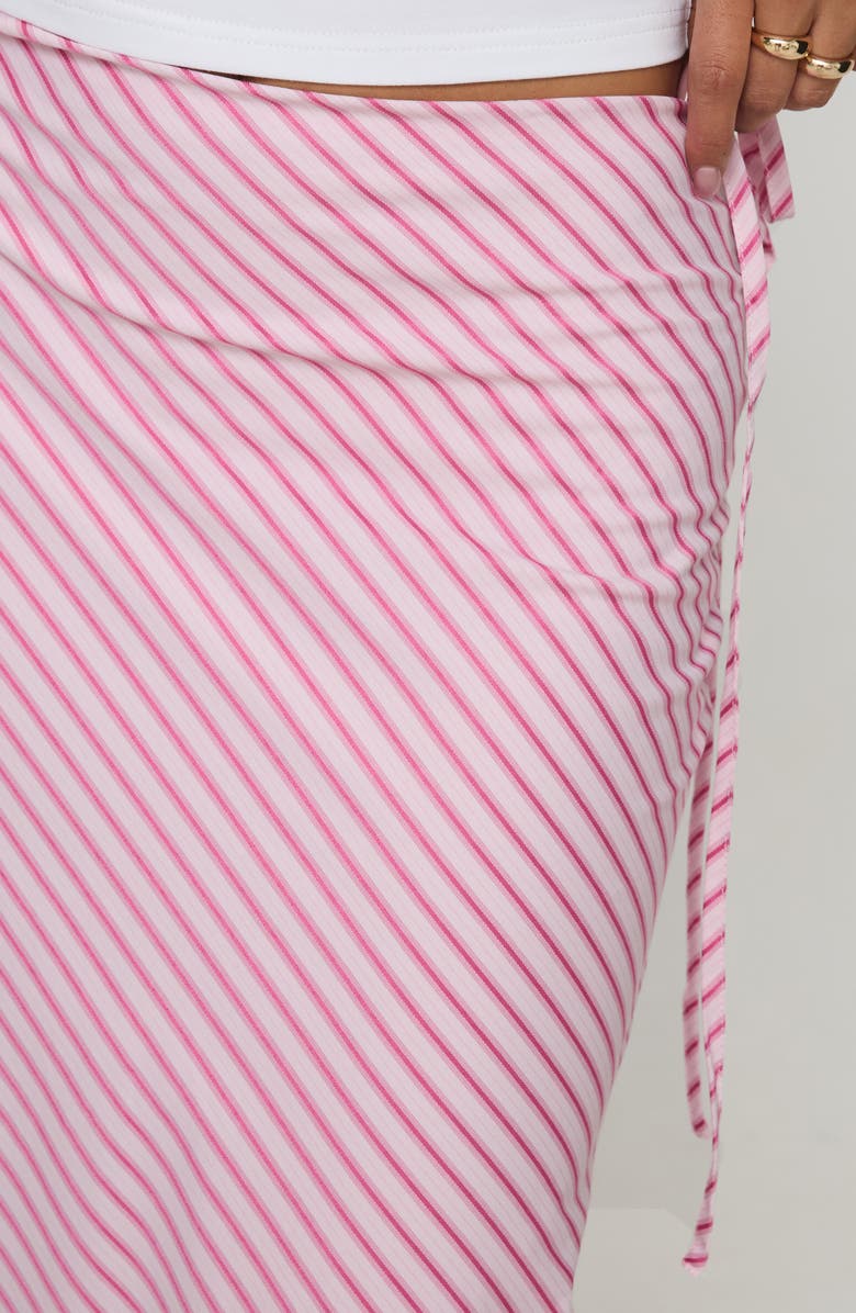 Princess Polly Stripe Fluttering Maxi Skirt, Alternate, color, Pink Stripe