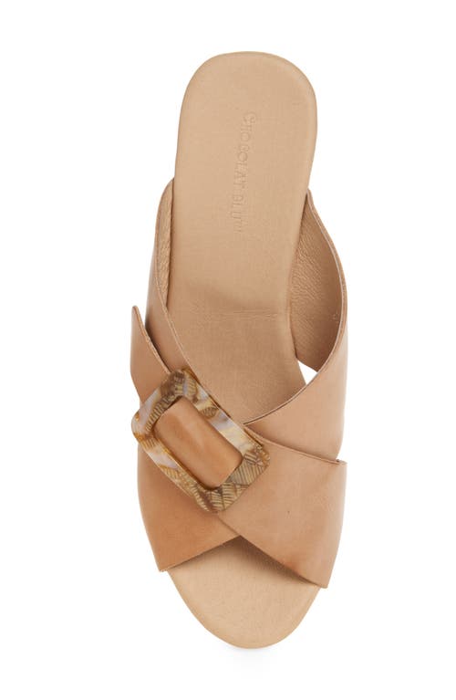 Chocolat Blu Grita Platform Sandal In Sand Leather