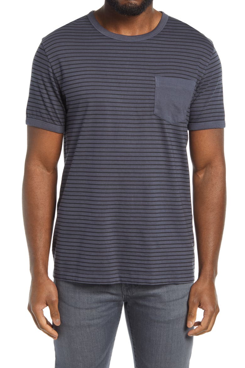Overdye Stripe Pocket T-Shirt, Main, color, UTILITY BLUE