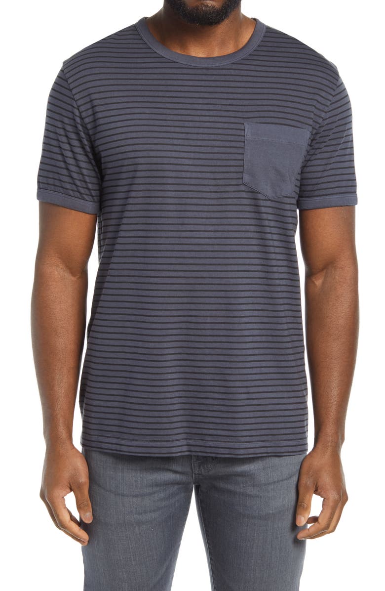 French Connection Overdye Stripe Pocket T-Shirt, Main, color,