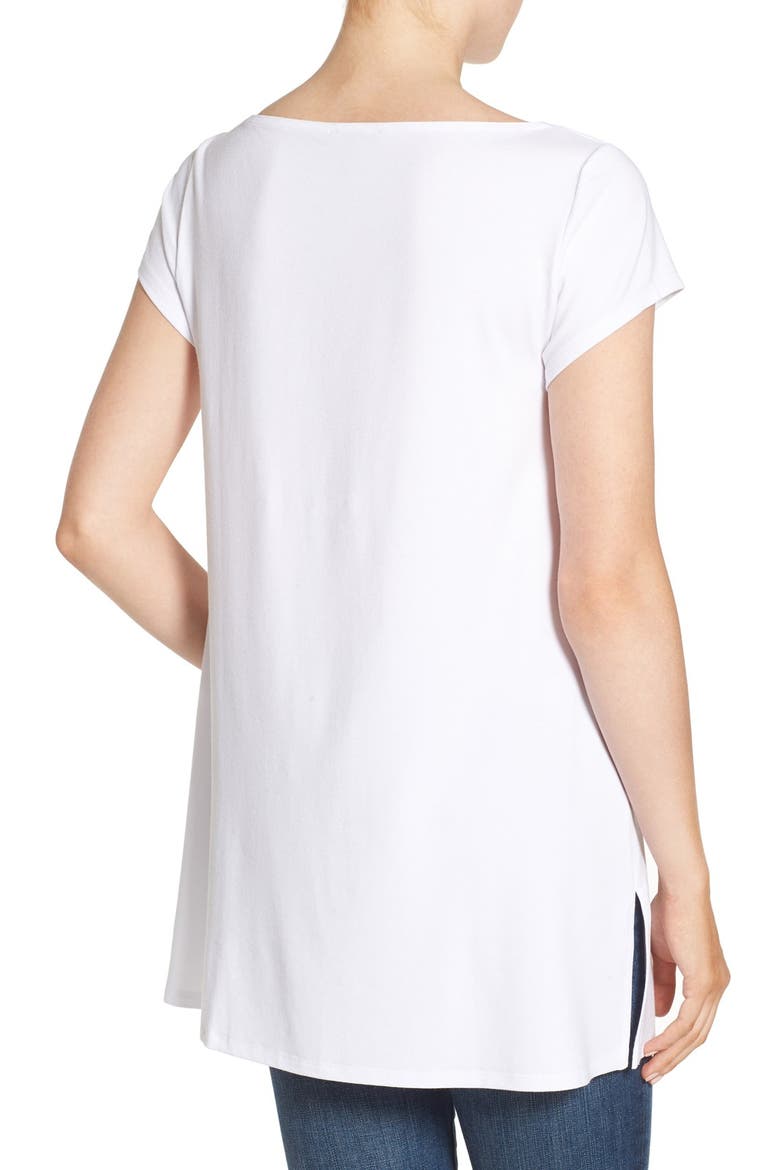 Bateau Neck Tunic Top, Alternate, color, WHITE