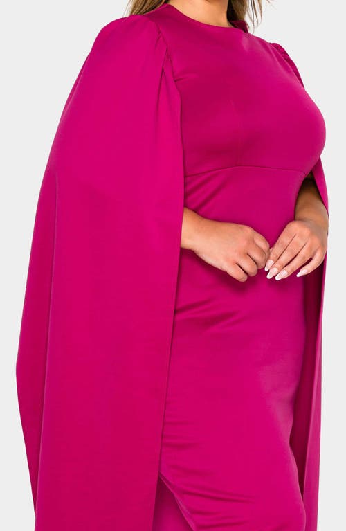 L I V D Naomi Cape Sleeve Midi Dress In Pink