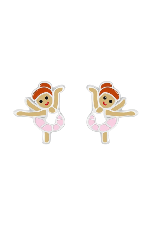 Little Miss Zoe Ballerina Stud Earrings In Gold
