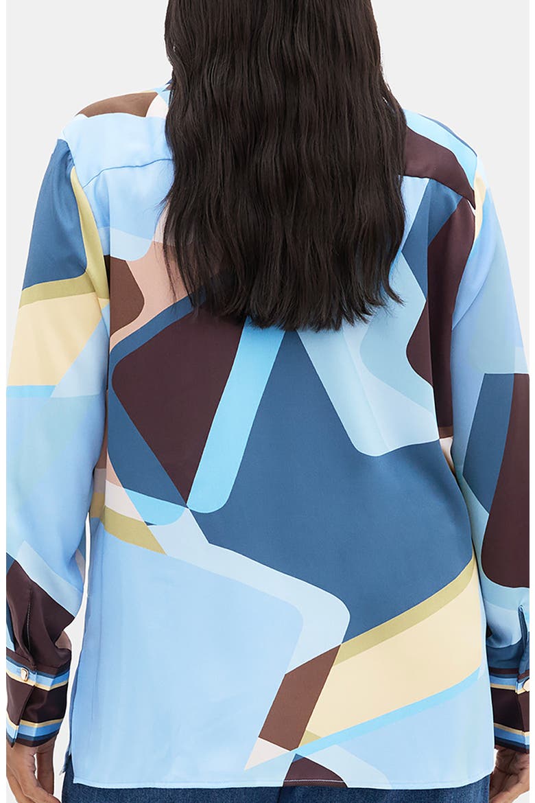 Amaya Print Shirt, Alternate, color, BLUE ABSTRACT