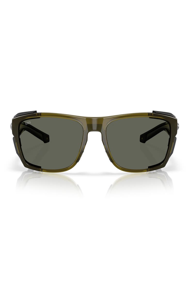King Tide 58mm Rectangle Polarized Sunglasses, Main, color, SEAGRASS / GRAY 580G