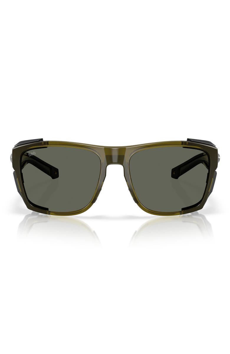 Costa Del Mar King Tide 58mm Rectangle Polarized Sunglasses, Main, color,