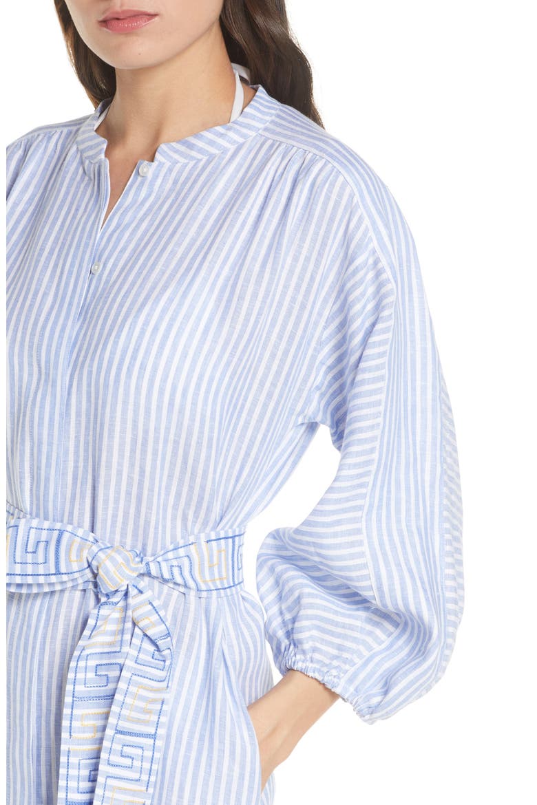 Stripe Linen Midi Shirtdress, Alternate, color, CLASSIC SWIM STRIPE