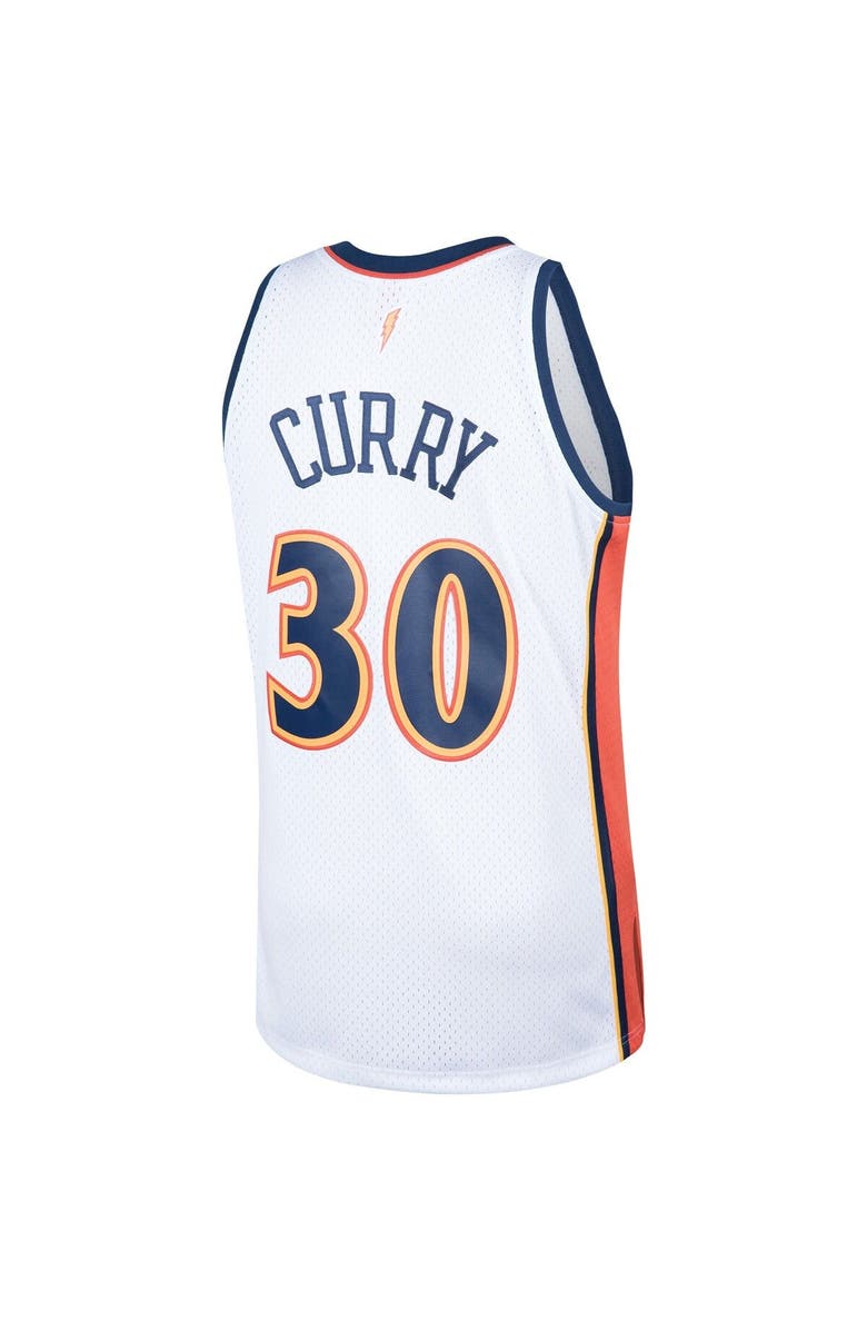 Mitchell & Ness Men's Mitchell & Ness Stephen Curry White Golden State Warriors Hardwood Classics Swingman Jersey, Alternate, color, White