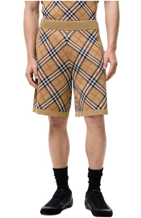 Check Cotton Blend Shorts