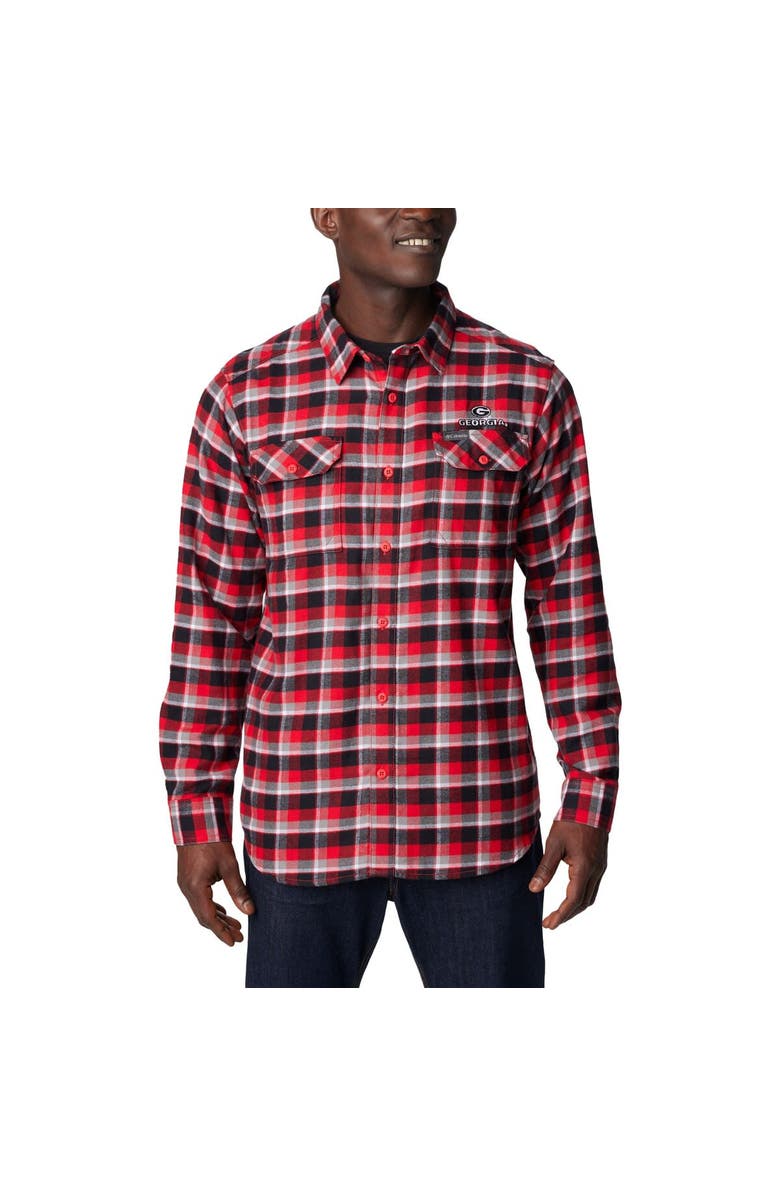 Columbia Red Georgia Bulldogs Flare Gun Flannel Long Sleeve Shirt, Main, color, Red