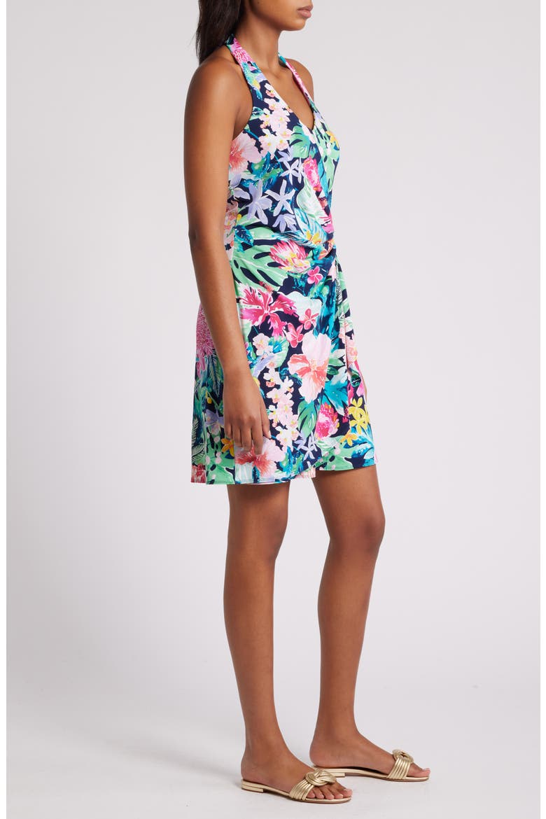 Clara Perfectly Paradise Halter Dress, Alternate, color, ISLAND NAVY