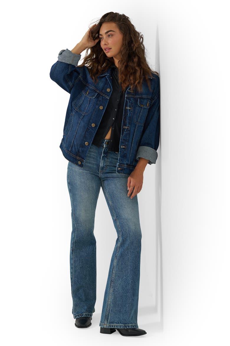 High Waist Flare Leg Jeans, Alternate, color, INDIGO CAST