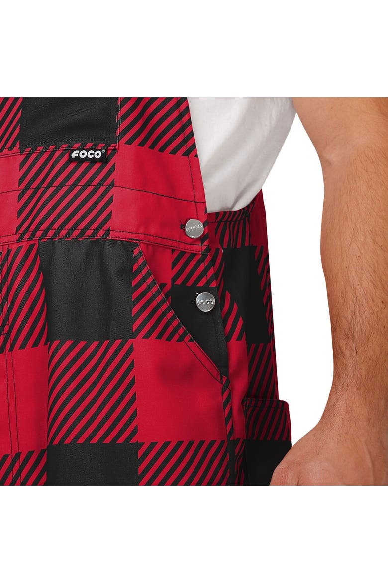 Men's FOCO  Red Atlanta Falcons Big Logo Plaid Overalls, Alternate, color, Red