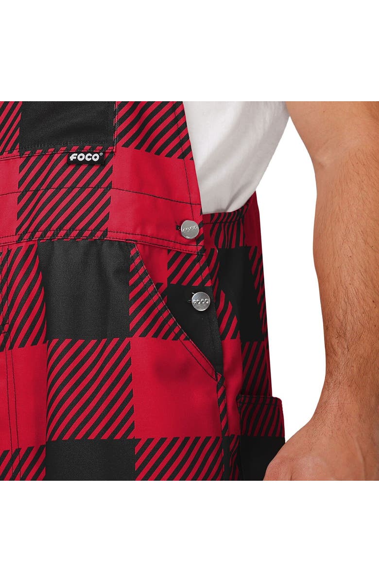 FOCO Men's FOCO  Red Atlanta Falcons Big Logo Plaid Overalls, Alternate, color, 