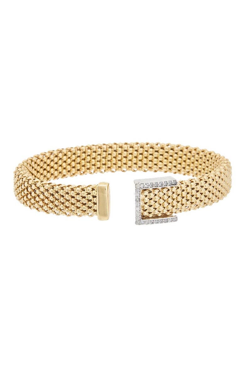 Diamond Buckle Mesh Bangle, Main, color, YELLOW