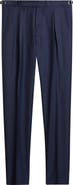 Zanella Danny Pleated Solid Wool Dress Pants