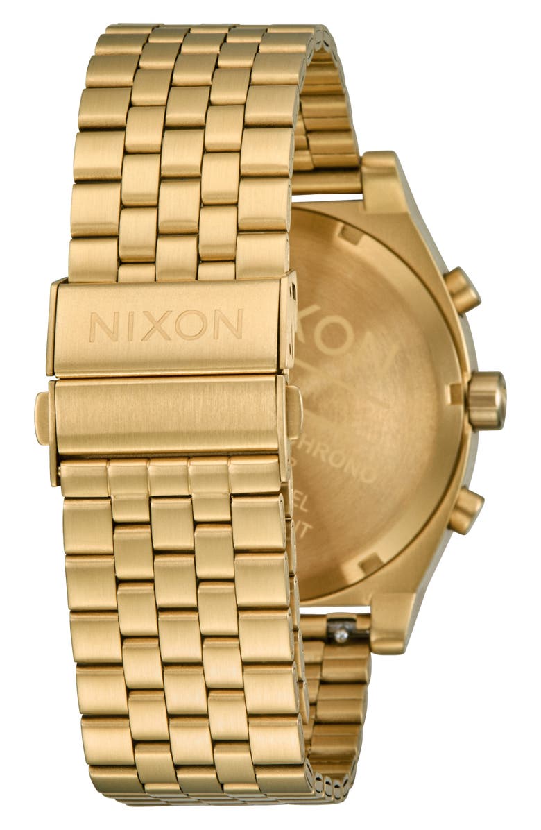 Nixon Time Teller Chronograph Bracelet Watch, 40mm, Alternate, color, Gold / Black / Gold