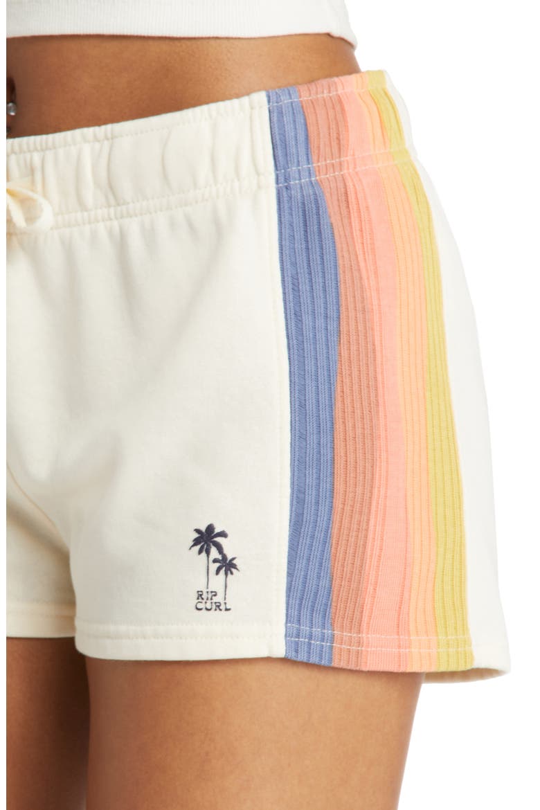 Melting Waves Fleece Shorts, Alternate, color, OFF WHITE
