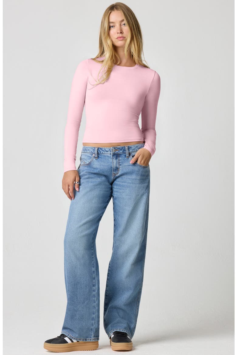 Softie Cotton Blend Long Sleeve Top, Alternate, color, BONBON