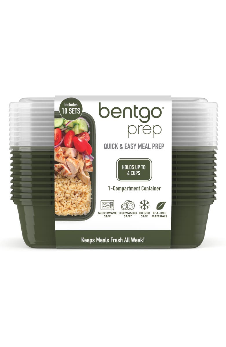BENTGO Prep 1-Compartment Meal Prep Containers - Khaki Green, Main, color, Khaki Green