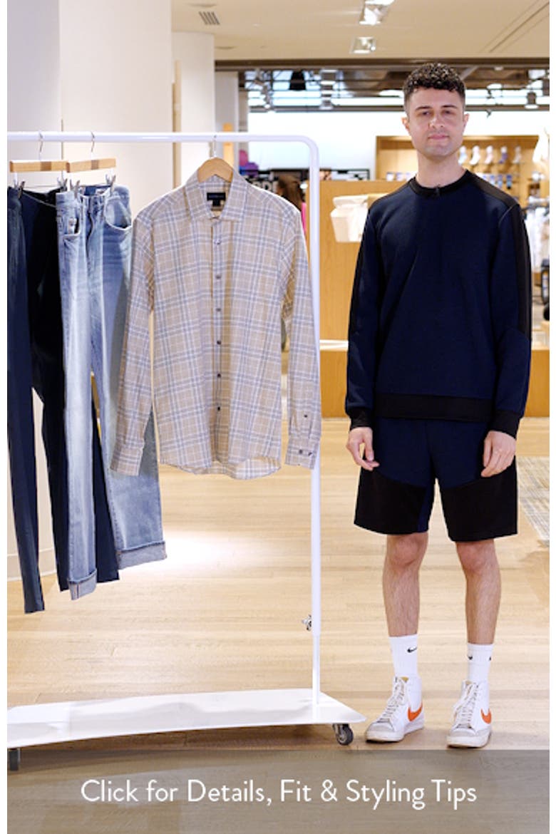 Weekend Regular Fit Heathered Plaid Cotton Button-Up Shirt video