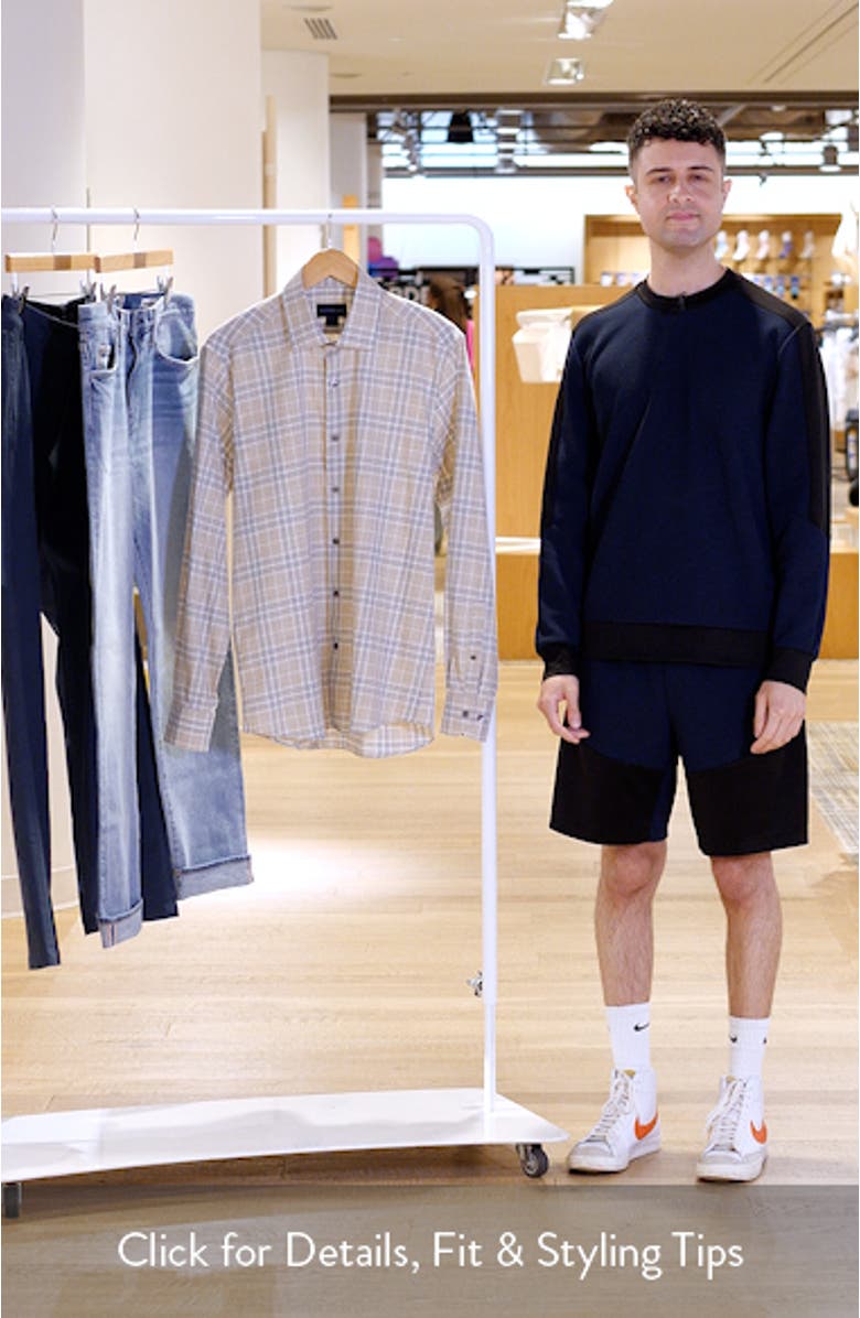 Weekend Regular Fit Heathered Plaid Cotton Button-Up Shirt, sales video thumbnail