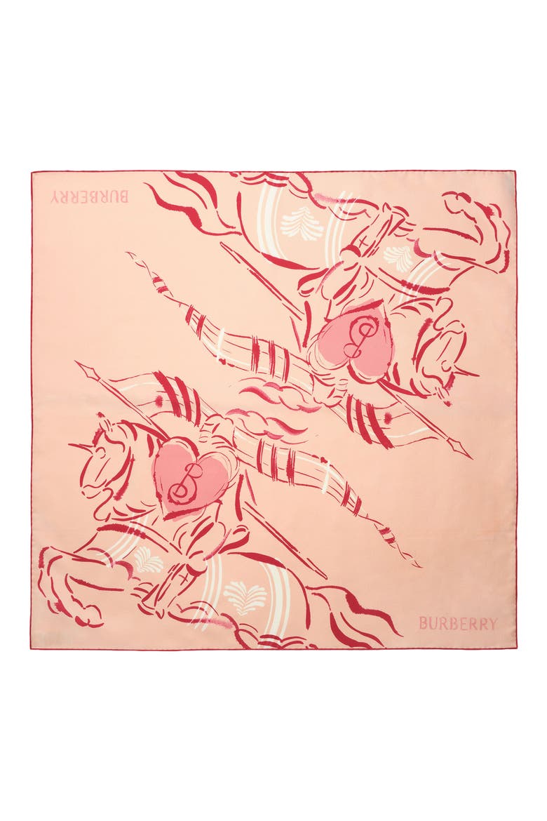 Heart Knight Silk Square Scarf, Alternate, color, COMPACT PINK