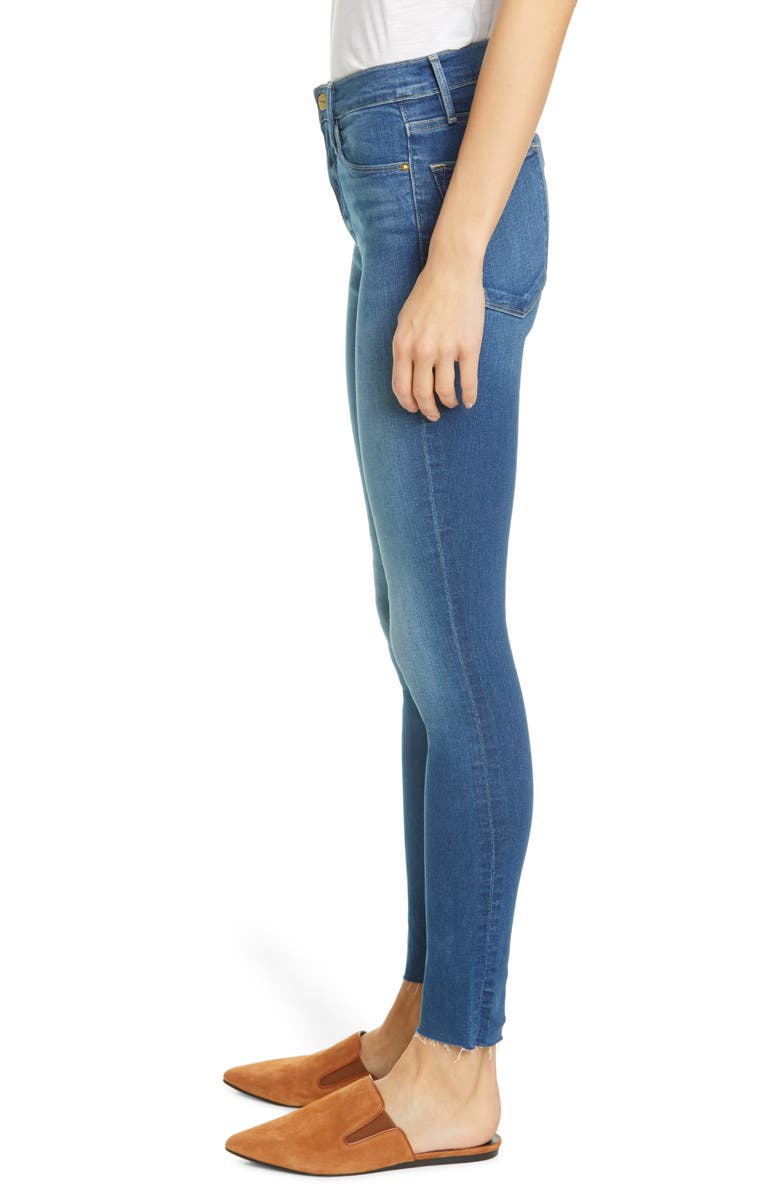 FRAME Le High Raw Hem Ankle Skinny Jeans, Alternate, color, 