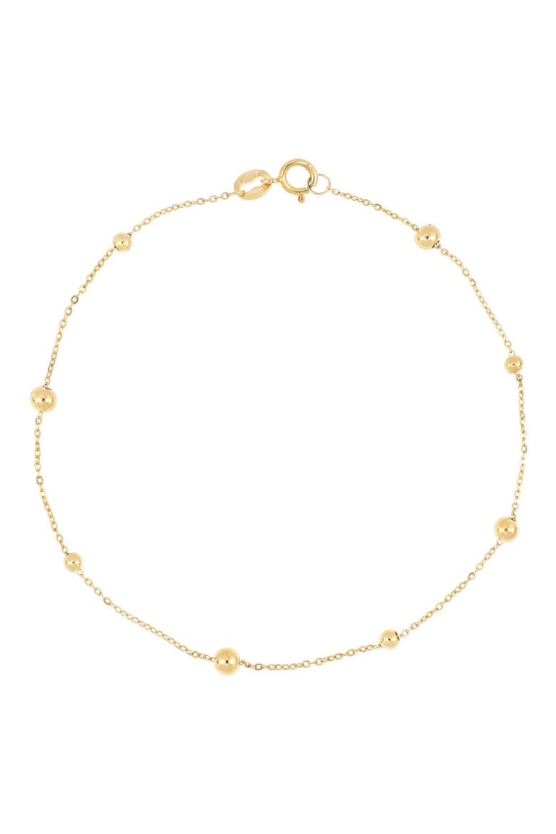 14K Gold Alternating Beaded Chain Bracelet (Nordstrom Exclusive), Main, color, YELLOW GOLD