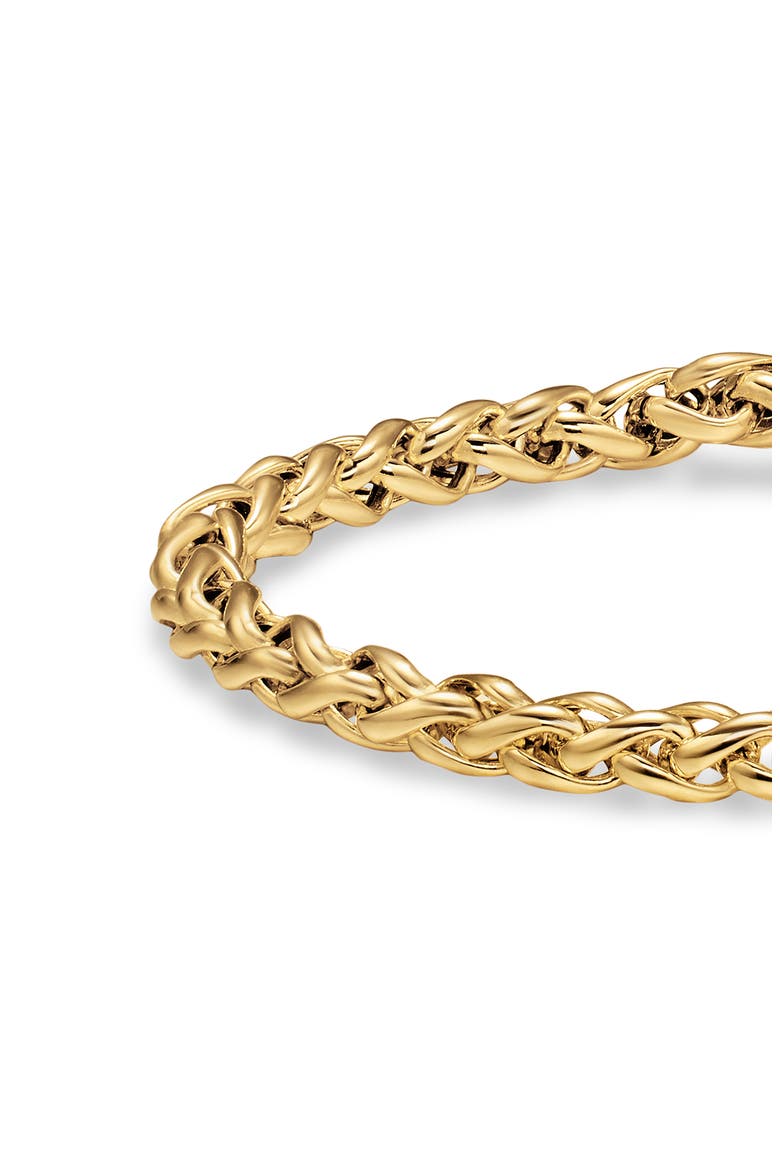 Wheat Chain Bracelet in 18K Yellow Gold, 4mm, Alternate, color, GOLD