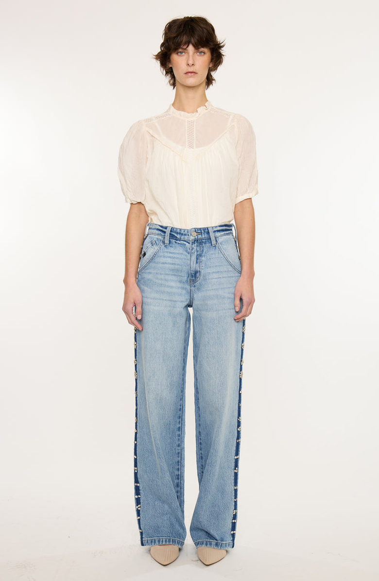 KanCan Gianna Low Slung Baggy Wide Jeans, Main, color, Medium Wash