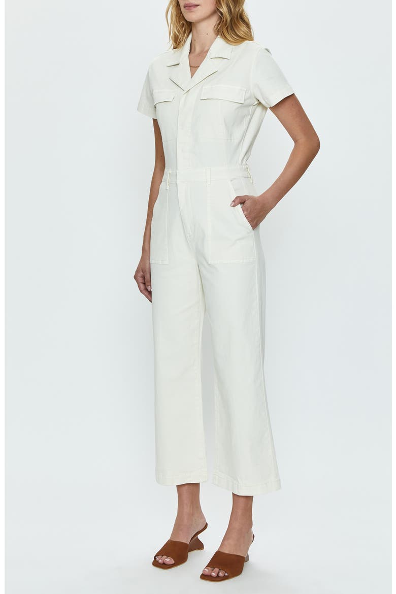 Makenna Stretch Cotton Utility Jumpsuit, Alternate, color, EGGSHELL