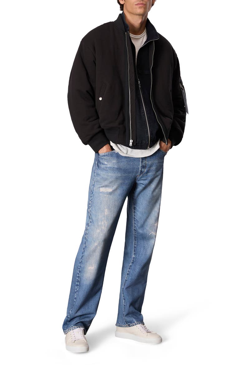 Manston Cotton Blend Bomber Jacket, Alternate, color, BLACK