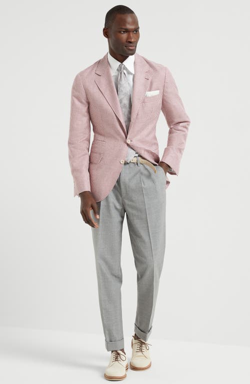 Brunello Cucinelli Leisure Fit Trousers With Double Pleats In Pearl