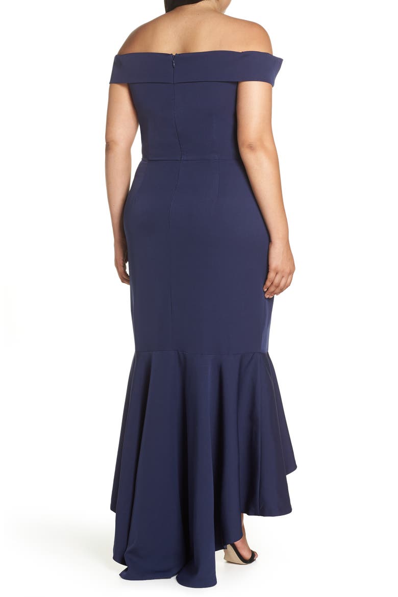 Off the Shoulder Dress, Alternate, color, NAVY
