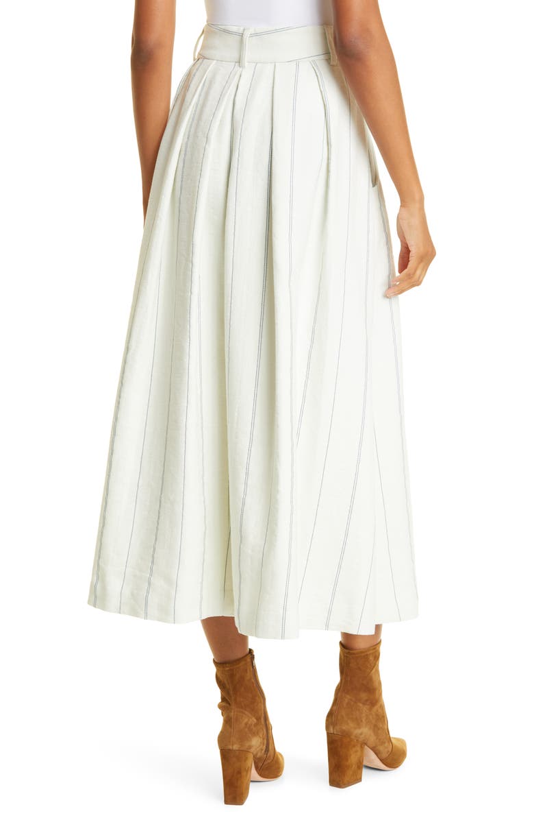 Mara Hoffman Stripe Cotton & Linen A-Line Skirt, Alternate, color,