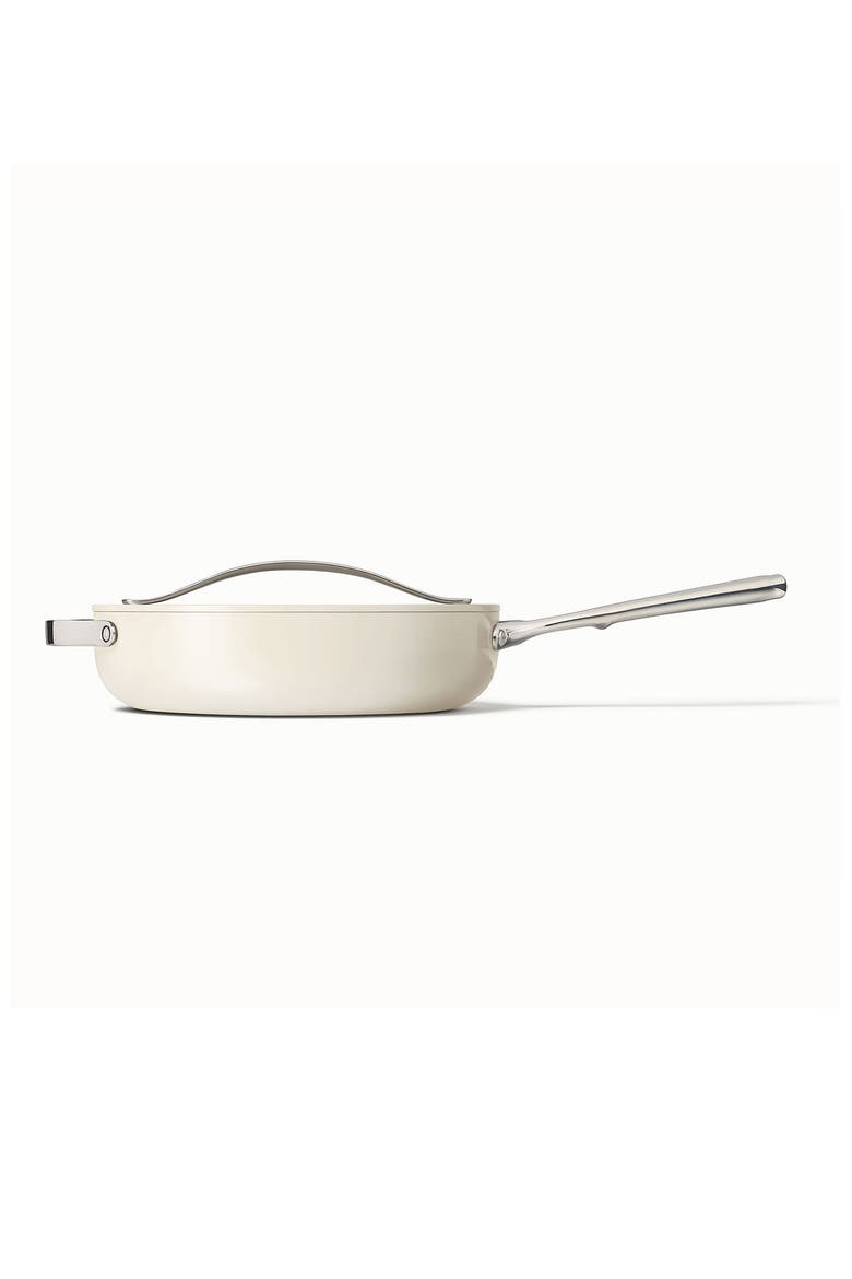 Nontoxic Ceramic Nonstick Sauté Pan with Lid, Alternate, color, CREAM