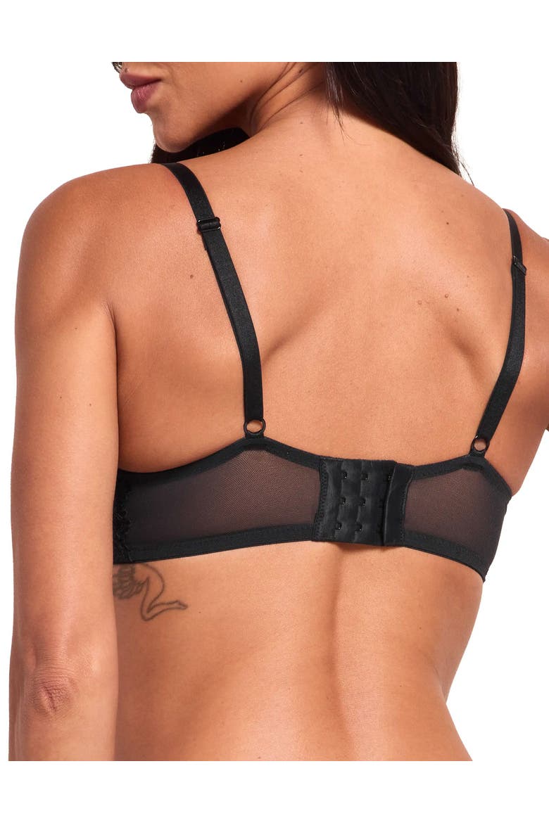 Saveria Unlined Plunge Bra, Alternate, color, Black