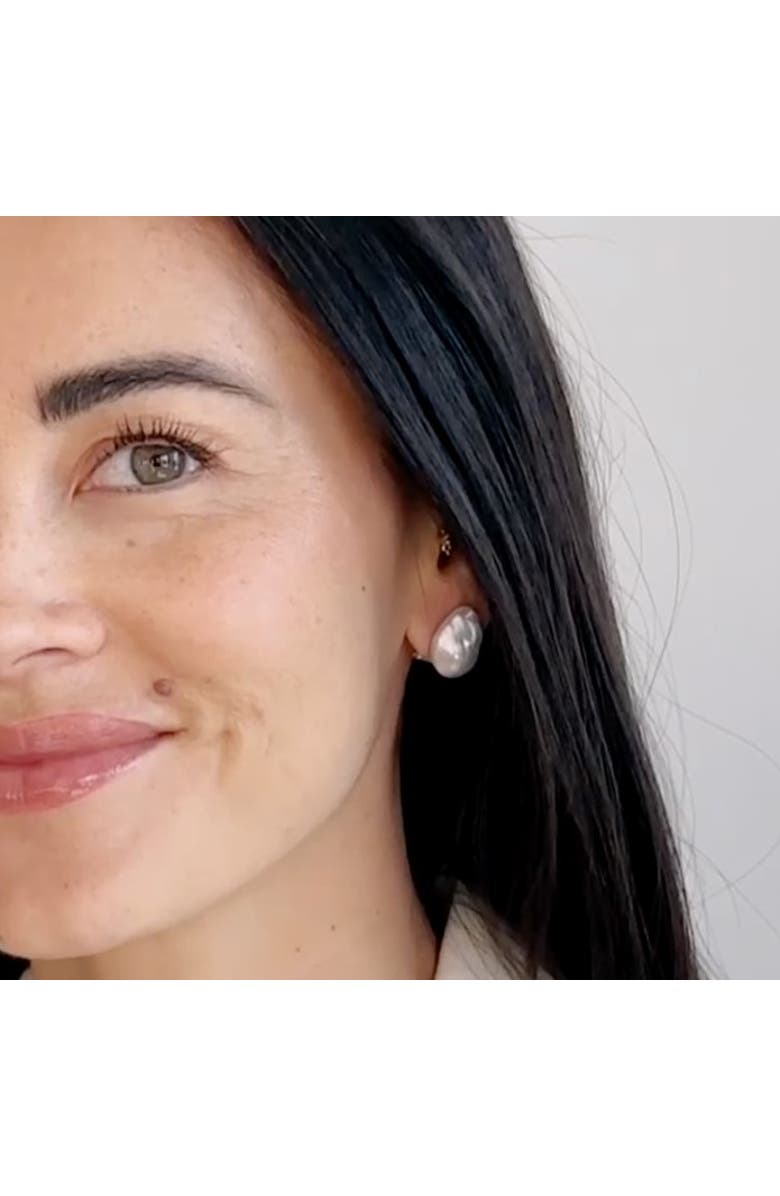 The Pearl Source Freshwater Baroque Pearl Arlet Earrings, Alternate, color, White Baroque Pearl