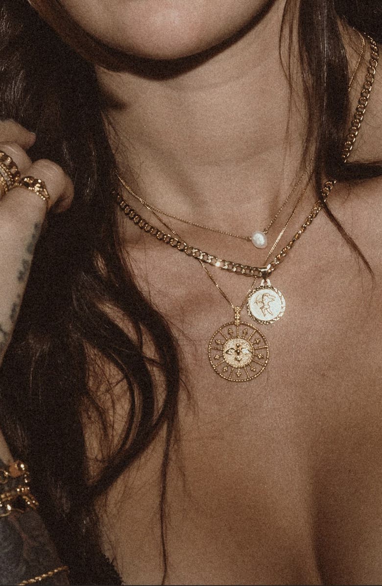 Child of Wild Feathers of Peace Pendant Necklace, Alternate, color, Gold