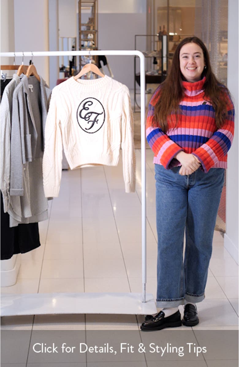 Sports Club Logo Embroidered Cable Stitch Sweater, sales video thumbnail