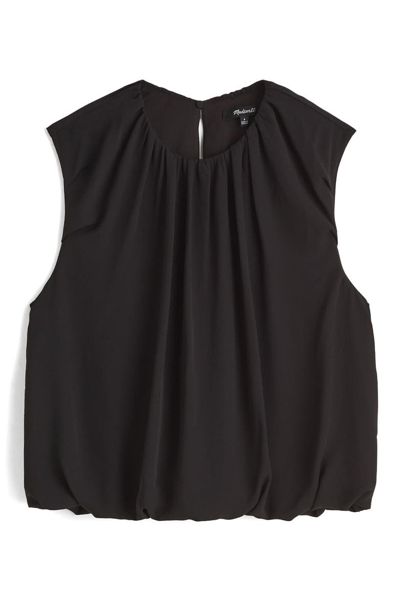 Sleeveless Chiffon Bubble Top, Alternate, color, TRUE BLACK