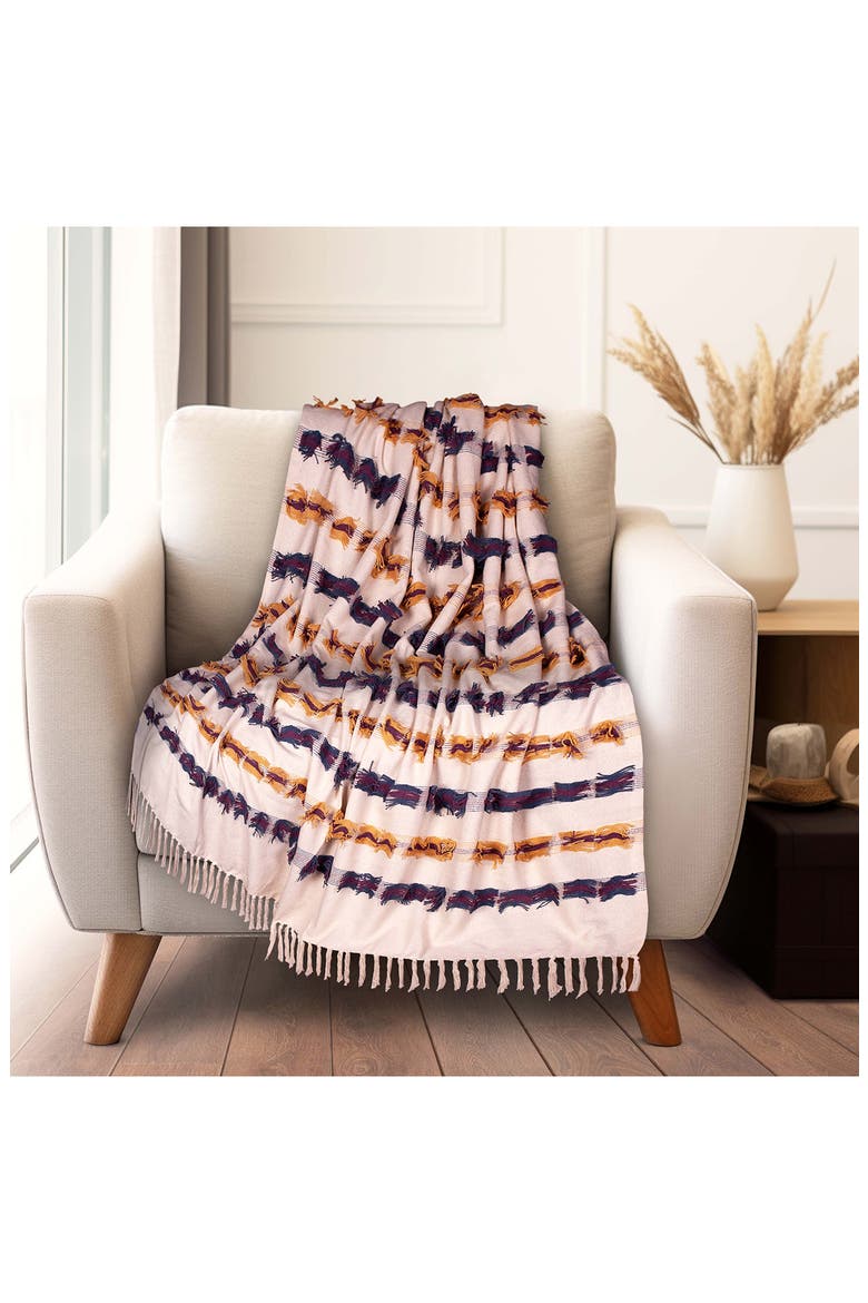 Tomoko Fringe Throw Blanket, Alternate, color, BEIGE MULTI