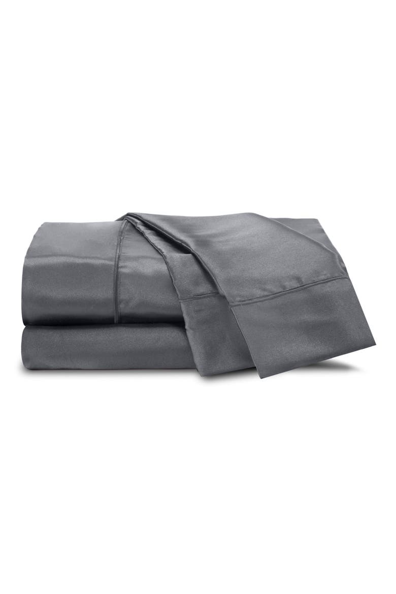 Elegance Satin Sheet Set, Main, color, SILVER