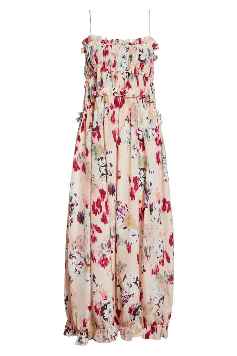 Clove Floral Tiered Silk Chiffon Dress, Alternate, color, SUMMER GARDEN