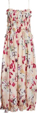 Ulla Johnson Clove Floral Tiered Silk Chiffon Dress