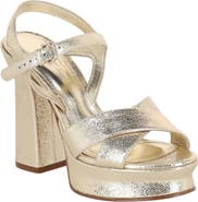 FERRAGAMO Sonya Metallic Leather Platform Sandal
