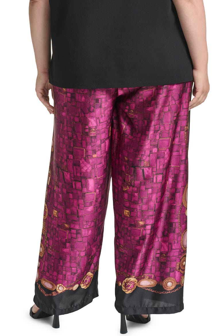 Printed Wide Leg Soft Pants, Alternate, color, CHERRY LACQUER COMBO
